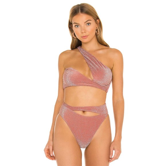 lovewave Other - lovewave the Dunja Bikini Top One Shoulder Swimsuit Shimmer Dusty Pink Small